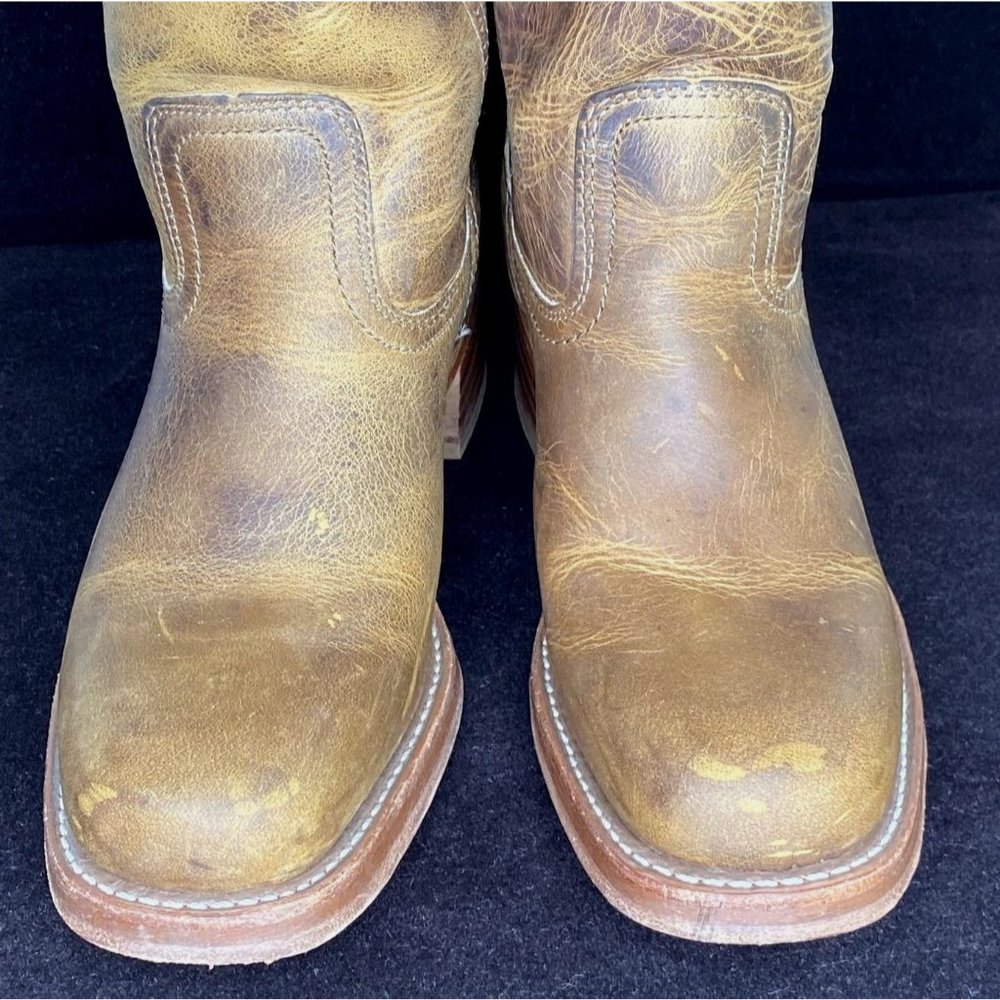 Vintage Frye Campus Knee High Boot Old Tan Leather Size 8.5 - Picture 6 of 11